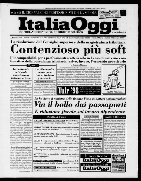 Italia oggi : quotidiano di economia finanza e politica